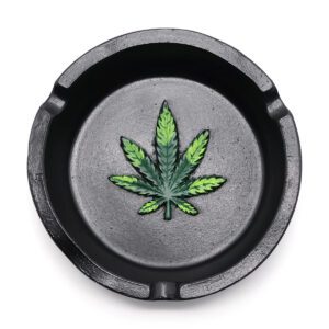 Marijuana Pot Leaf Tabletop Resin Ashtray