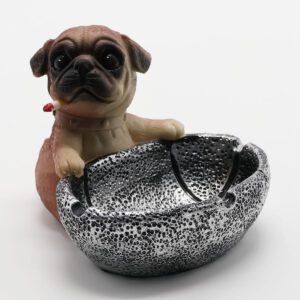 Pug Dog Resin Tabletop Ashtray (Stylish & Funny)