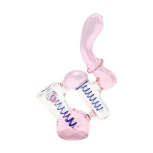 Stunning Pink Glass Pipe with Two Diffusers (15cm)