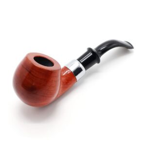 Elegant Wooden Pipe with Metal Accents (140mm)-SCP22407