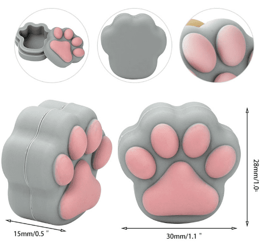 Cat Paws Silicone Container, Assorted Colors – compact stash