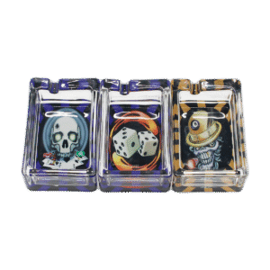 Glass Glass Ashtray with clear & custom logo available - ATA22013