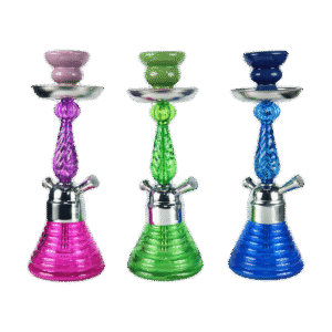 Glass+Metal Hookah with assorted colors & custom logo available - HKH20002