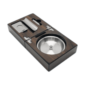 Wood and Stainless Steel Wood and Stainless Steel ashtray with assorted colors & custom logo available - PAT21349