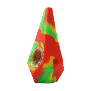 10.5*5.5*5cm Silicone Silicone Pipe with Glass Bowl with assorted colors & custom logo available - SCP18404