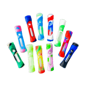 70MM Silicone Silicone Pipe with Glass Tube with assorted colors & custom logo available - SCP19941