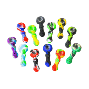 Silicone Silicone Pipe with Glass Bowl with assorted colors & custom logo available - SCP22604